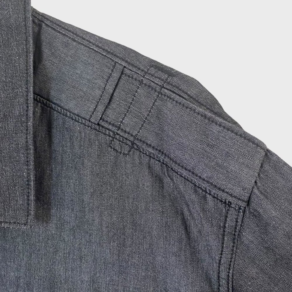 Rock & Republic Button-Up Shirt Mens XXL Dark Gray Denim Casual Long Sleeve - Picture 8 of 15